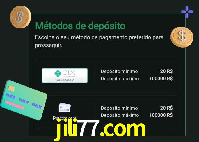 O cassino jili77.com oferece uma grande variedade de métodos de pagamento